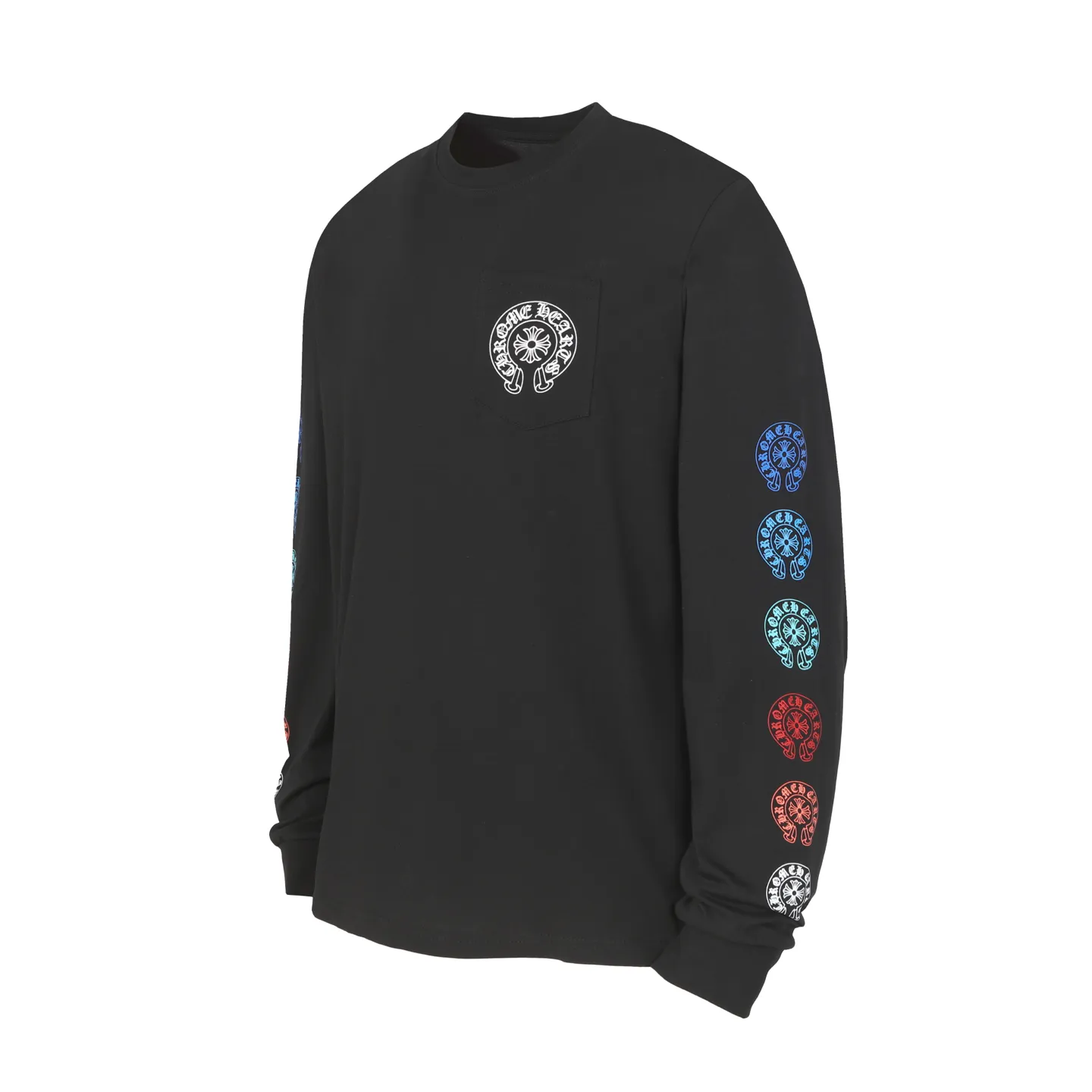 P160 Cross-border model. Please do not place an order if you pursue perfection. -Chrome Hearts/Chrome Hearts 23ss white horseshoe Sanskrit printed popular long-sleeved T-shirt -High weight, high density and high quality. The wool is soft, delicate and skin-friendly. It feels soft and silky. It has excellent warmth and skin-friendly properties.